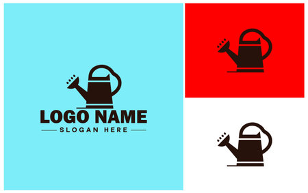 Watering can logo icon farm gardening horticulture plants agriculture web app watering vector logoのイラスト素材
