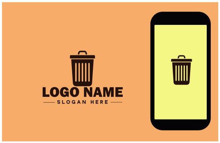 trash can icon recycle reduce environment garbage web app vector logoのイラスト素材