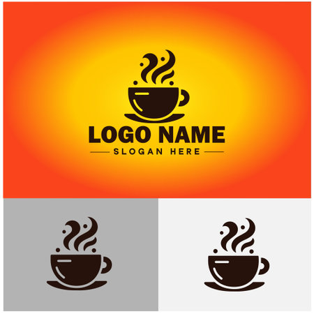 Tea cup icon Cafe Restaurant food hot coffee Cup drink business vector logoのイラスト素材