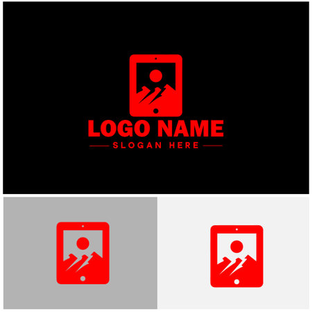 tablet screen icon technology digital internet logo vector logoのイラスト素材