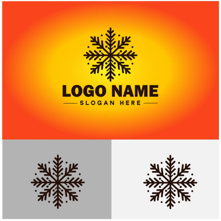 Snowflake icon logo symbols for mobile apps and website designのイラスト素材