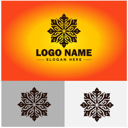 Snowflake icon logo symbols for mobile apps and website designのイラスト素材