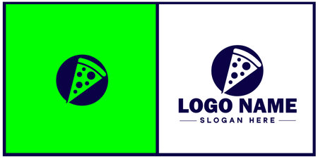 pizza slice icon logo restaurant fast food cafe silhouette vector logoのイラスト素材