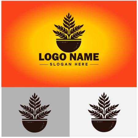 plant icon logo green leaf seedling growing plant eco technology environment silhouette vector logoのイラスト素材