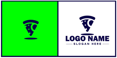 pizza slice icon logo restaurant fast food cafe silhouette vector logoのイラスト素材