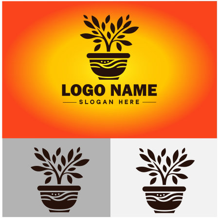 plant icon logo green leaf seedling growing plant eco technology environment silhouette vector logoのイラスト素材