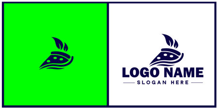pizza slice icon logo restaurant fast food cafe silhouette vector logoのイラスト素材
