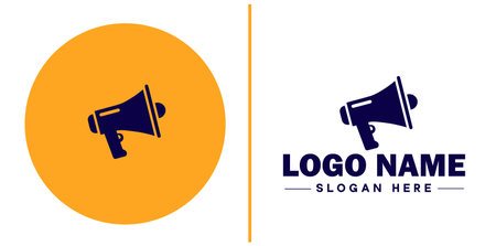 Megaphone icon speaker talk chat social logo app UI modern flat business vector logoのイラスト素材