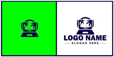 Laptop icon Laptop Repair website design logoのイラスト素材