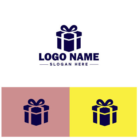 Gift box icon logo modern flat minimalist app business vector logoのイラスト素材