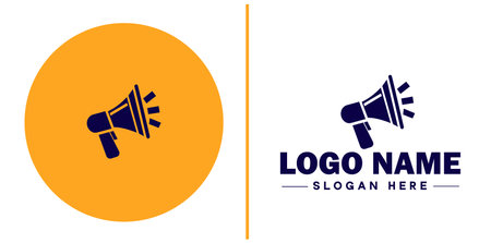 Megaphone icon speaker talk chat social logo app UI modern flat business vector logoのイラスト素材