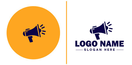 Megaphone icon speaker talk chat social logo app UI modern flat business vector logoのイラスト素材