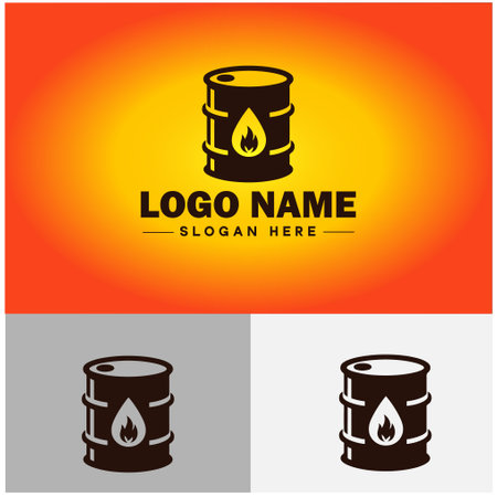 oil drum icon barrel oil Drop Blob Dribble Gallon fuel industry logo modern flat app business vector logoのイラスト素材