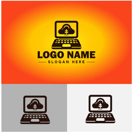 Laptop icon Laptop Repair website design logo app UI modern flat business vector logoのイラスト素材