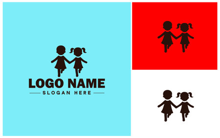 Kids icon baby children childcare daycare modern flat business vector logoのイラスト素材