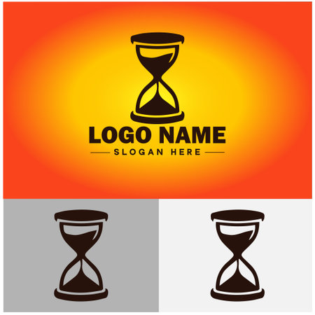 hourglass icon logo modern flat business vector logoのイラスト素材