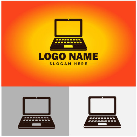 Laptop icon Laptop Repair website design logo app UI modern flat business vector logoのイラスト素材