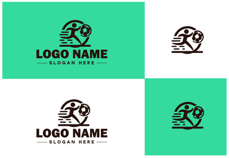 Football Soccer Ball icon team game club tournament sports logo modern flat business vector logoのイラスト素材