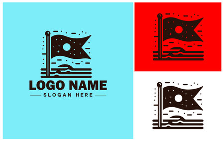 Flag icon logo modern flat business vector logoのイラスト素材