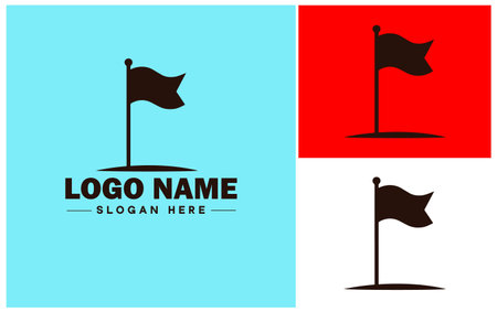 Flag icon logo modern flat business vector logoのイラスト素材