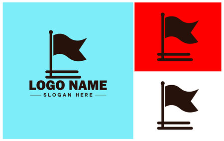 Flag icon logo modern flat business vector logoのイラスト素材