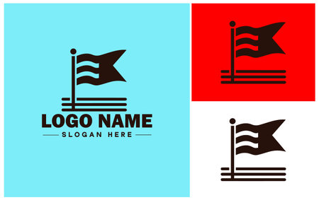 Flag icon logo modern flat business vector logoのイラスト素材