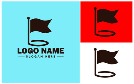 Flag icon logo modern flat business vector logoのイラスト素材