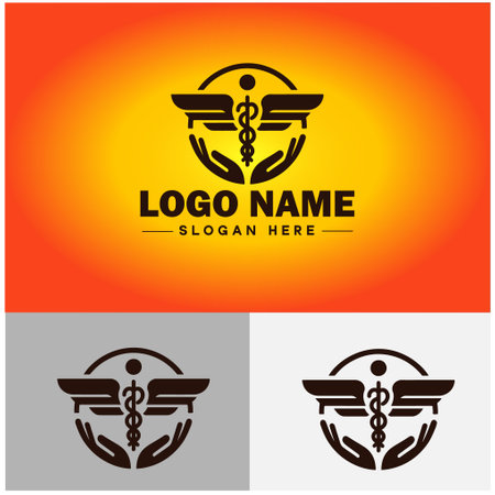 Hospital logo icon healthcare medical building logo modern flat business vector logoのイラスト素材