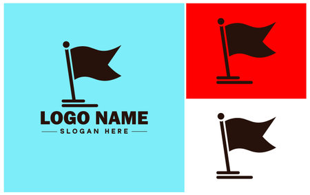 Flag icon logo modern flat business vector logoのイラスト素材