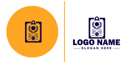 certificate icon logo Achievement award grant diploma education modern flat business vector logoのイラスト素材