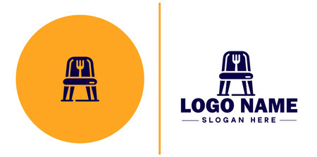 Chair Seating icon furniture home furnishings sign symbol vector logoのイラスト素材