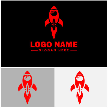 Rocket icon advance technology launching Fast Rocket travel tour sign symbol vector logoのイラスト素材