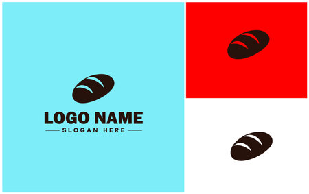 Bakery icon Bakehouse Patisserie Pastry shop flat logo sign symbol editable vectorのイラスト素材