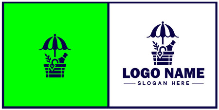 Deli icon Delicatessen Delicatessen shop Gourmet food store flat logo sign symbol editable vectorのイラスト素材