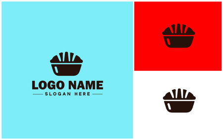Bakery icon Bakehouse Patisserie Pastry shop flat logo sign symbol editable vectorのイラスト素材