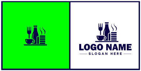Deli icon Delicatessen Delicatessen shop Gourmet food store flat logo sign symbol editable vectorのイラスト素材