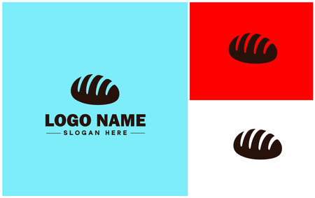 Bakery icon Bakehouse Patisserie Pastry shop flat logo sign symbol editable vectorのイラスト素材