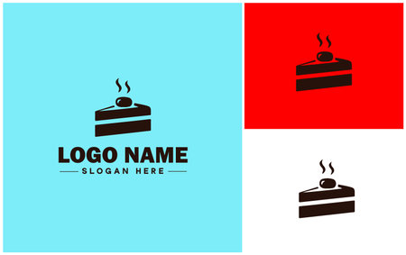 Bakery icon Bakehouse Patisserie Pastry shop flat logo sign symbol editable vectorのイラスト素材