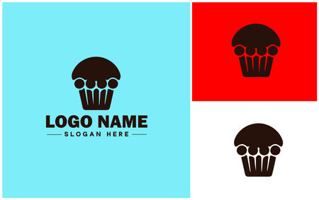 Bakery icon Bakehouse Patisserie Pastry shop flat logo sign symbol editable vectorのイラスト素材