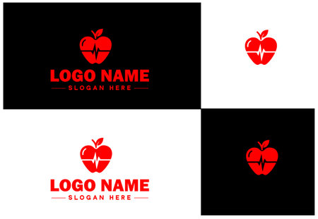 Dietician icon Nutritionist Nutritional therapist Dietary consultant flat logo sign symbol editable vectorのイラスト素材