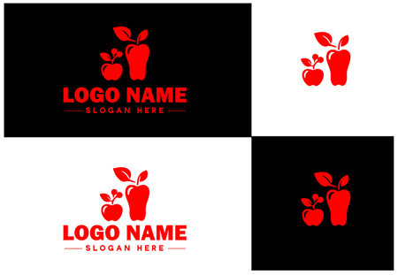 Dietician icon Nutritionist Nutritional therapist Dietary consultant flat logo sign symbol editable vectorのイラスト素材