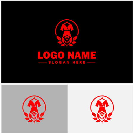 Fashion boutique icon Clothing store Fashion shop Apparel boutique flat logo sign symbol editable vectorのイラスト素材