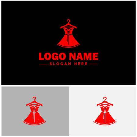 Fashion boutique icon Clothing store Fashion shop Apparel boutique flat logo sign symbol editable vectorのイラスト素材