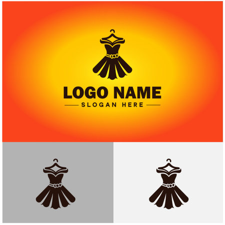 Fashion boutique icon Clothing store Fashion shop Apparel boutique flat logo sign symbol editable vectorのイラスト素材