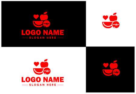 Dietician icon Nutritionist Nutritional therapist Dietary consultant flat logo sign symbol editable vectorのイラスト素材