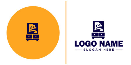 Furniture rental icon Furniture leasing Furniture hire Furniture borrowing flat logo sign symbol editable vectorのイラスト素材