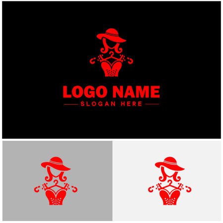 Fashion boutique icon Clothing store Fashion shop Apparel boutique flat logo sign symbol editable vectorのイラスト素材
