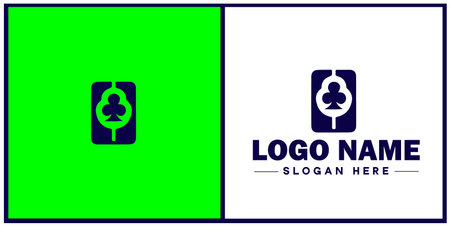 Gambling establishment icon Casino Gaming house Gaming establishment flat logo sign symbol editable vectorのイラスト素材