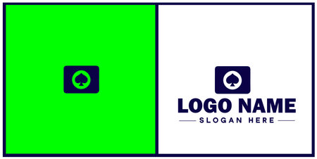 Gambling establishment icon Casino Gaming house Gaming establishment flat logo sign symbol editable vectorのイラスト素材
