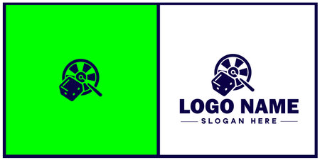 Gambling establishment icon Casino Gaming house Gaming establishment flat logo sign symbol editable vectorのイラスト素材
